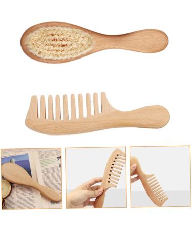 TOYANDONA 2pcs Wool Wooden Baby Hair Brush Set for Kids - Infant Bath Tool Sets Comb with Wooden Hairbrush and Woolen Brushes - Buy Online on GoSupps.com