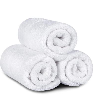 Wealuxe White Hand Towels 12 Pack - 16x27 Inch - Soft & Absorbent Cotton Hand Towel Bulk for Gym, Spa, and Bathroom - Quick Dry Terry Bath Towels - Buy Online on GoSupps.com