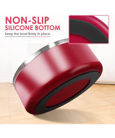 IKITCHEN 64 oz Stainless Steel Dog Bowl - Durable Non-Skid Pet Feeding Bowl - Double Wall Insulated Heavy Duty with Rubber Bottom - Medium/Large Dogs - Red - Buy Online on GoSupps.com