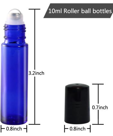 12Pcs 10ml Glass Roller Bottles with Stainless Steel Roller Ball - Refillable Essential Oil Roll on Bottles with Lid Opener Pry Tool Great for Aromatherapy Perfumes and Lip Balms by JamHooDirect - Buy Online on GoSupps.com