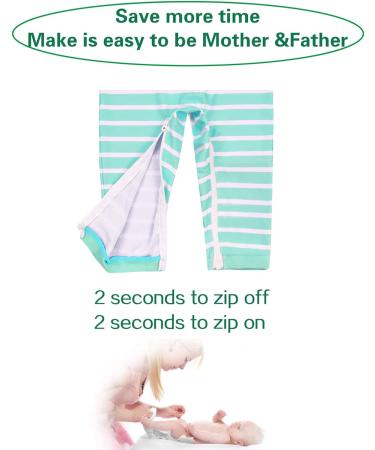 weVSwe Baby Boy Swimwear UPF 50+ Rash Guard with Crotch Zipper | Green Stripes | 18-24 Months - Buy Online on GoSupps.com