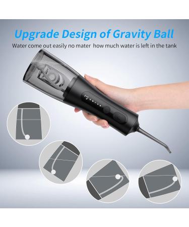 ENPULY Cordless Water Dental Flosser Portable 300ml Teeth Cleaner with 5 Modes & Jet Tips | IPX7 Waterproof Rechargeable Black Flosser for Effective Oral Care - Buy Online on GoSupps.com