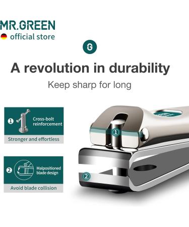 MR.GREEN Curved Blades Nail Clippers Set with Glass File - Stainless Steel Manicure and Pedicure Tools - Buy Online on GoSupps.com