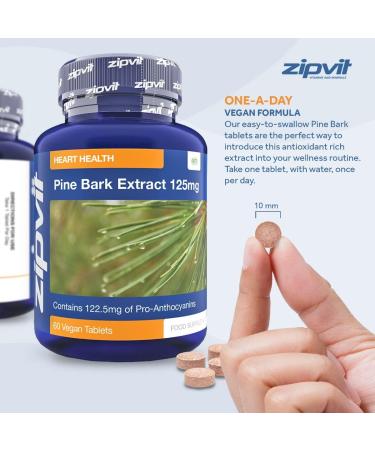 Pine Bark Extract 125mg - High Strength Vegan Tablets | Rich in Proanthocyanidins for Powerful Antioxidant Support - Buy Online on GoSupps.com