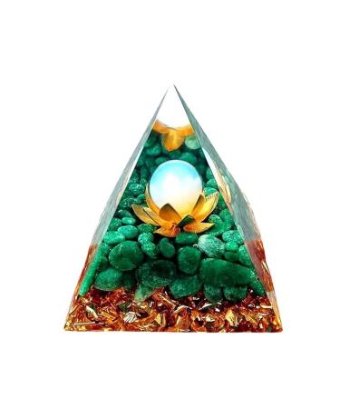 ycyingcheng 6CM Pyramid Ogan Crystal Energy Tower Nature Reiki Chakra Crushed Stone Crystal Pyramid Stone of Courage Healing Throat Chakra Stress Relaxation for Meditation Protection