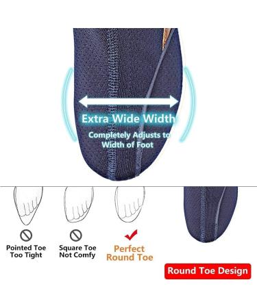 Orthoshoes Women's Diabetic Walking Shoes - Comfortable Support for Elderly with Swollen Feet | Lightweight Adjustable Strap Sneakers for Plantar Fasciitis - Navy, Size 7 - Buy Online on GoSupps.com