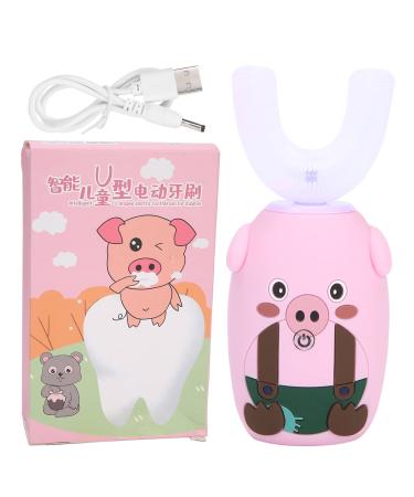 U-shaped automatic toothbrush teeth cleaning electric sonic toothbrush for children (pink)