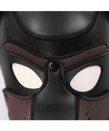 Yiqin RWSX Soft Latex Dog Mask - Removable Mouth & Ears Perfect for Halloween & Parties - Brown Petplay Puppy Mask - Buy Online on GoSupps.com