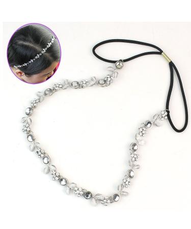 Adjustable Rhinestone Hairband - Silver Head Accessory | 325mm Stylish Headpiece - Buy Online on GoSupps.com
