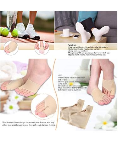 Bunion Sleeve Protector Toe Pad Forefoot Cushion Socks - 1 Pair for Hallux Valgus Support - Buy Online on GoSupps.com