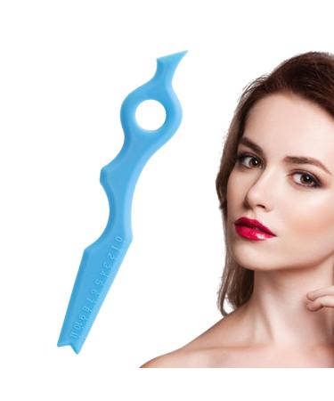 Eyebrow Pencil Stencil Silicone Tool Applicator Eyeliner - Reusable Silicone Eyeliner Applicator Tool for Women Girls Eyelash Eyeliner Beginners Blue