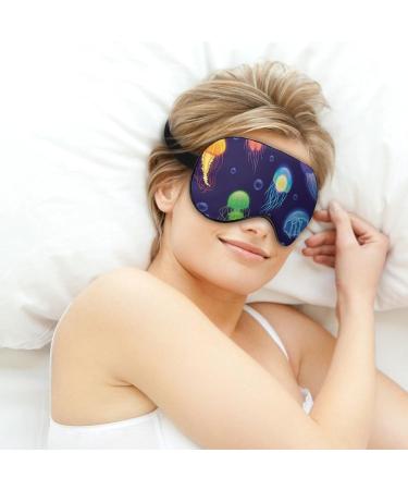 Jellyfish Pattern Sleeping Mask - Soft Cartoon Eye Mask with Adjustable Strap for Comfortable Night Sleep - Buy Online on GoSupps.com