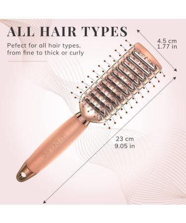 Rose Gold Vent Hair Brush for Women - Detangling & Blow Drying Hairbrush with Gel Handle - Buy Online on GoSupps.com