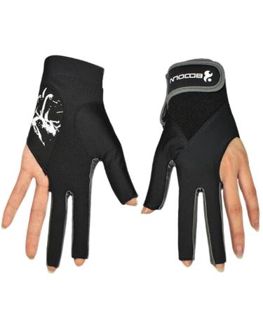 FULLANT Billiard Gloves 3 Fingers Left Hand Lycra Billiard Gloves Snooker Instruments Billiard Accessories 2 Pack Gray L