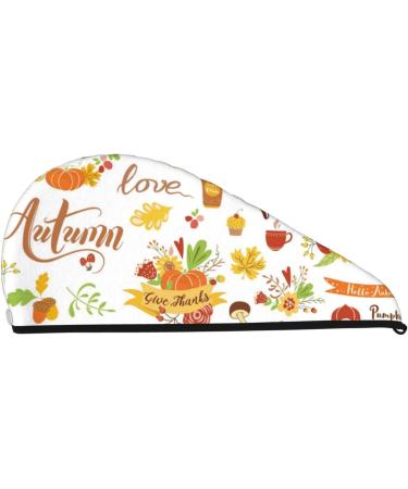 Hello Fall Microfiber Hair Towel - Super Absorbent Coral Velvet Wrap for Long Curly & Thick Hair | Quick Dry Hair Cap for Women - Buy Online on GoSupps.com