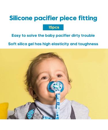 15 Silicone Ring Adapters for Pacifier Chains - Clear Baby Buckle Holders | International Shipping Available - Buy Online on GoSupps.com