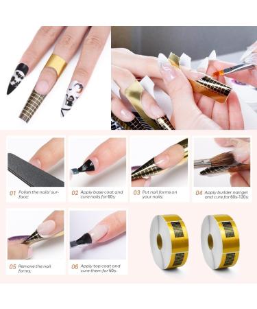 Skytowards 1000 ST Self-Adhesive Nail Forms - Gold Nail Extension Template for Perfect Fingernail Shape & Nail Art Stencil - Buy Online on GoSupps.com