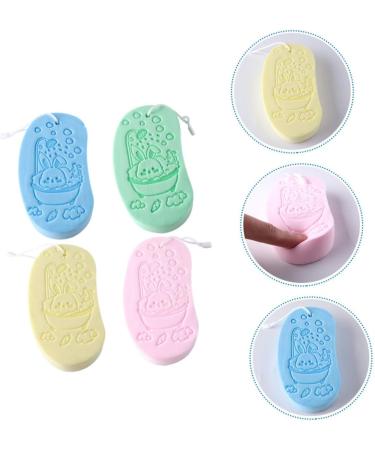 Healeved 4pcs Bath Sponge Set - Portable Baby Body Scrubber & Shower Tool - Child Household Bath Accessory - Sponge Brush 13x7cm - Buy Online on GoSupps.com