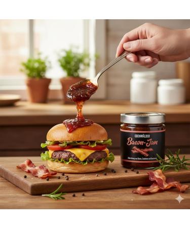 Odenw lder Lebensmittel Bacon Jam sweet elegant sandwich filling for grill fans ideal for burgers and BBQ made in Germany 200 g - Buy Online on GoSupps.com