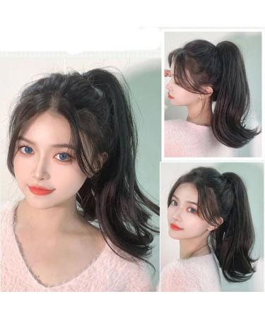 Rcygfsu Black Brown Wavy Wig Style Hip- High Ponytail Natural Forcing Fake Ponytail Female Braid - Buy Online on GoSupps.com