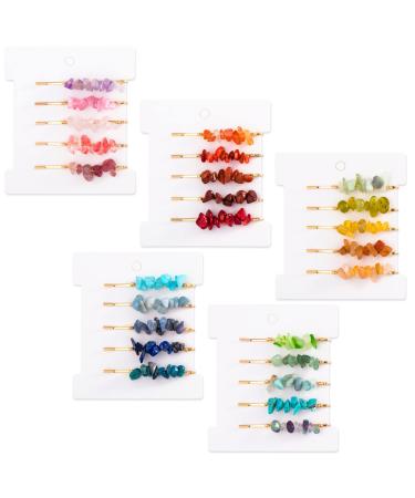 HINZIC 25Pcs Crystal Hair Pin Metal Quartz Crushed Stone Bobby Hair Jewelry Gemstone Hair Clips Colorful Decorative Hair Pins Hair Accessories for Women Girls - Buy Online on GoSupps.com