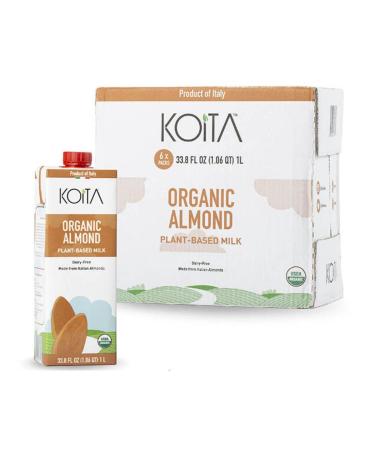 Koita Organic Almond Milk - Non-Dairy Plant-Based Nut Milk 1L (6-pack) - Buy Online on GoSupps.com