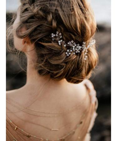 Aimimier Anglacesmade Bridal Hair Vine Pearl and Crystal Headband 11.8'' - Ideal for Bride, Bridesmaid, Prom, Festival - Women's Hair Jewelry - Buy Online on GoSupps.com