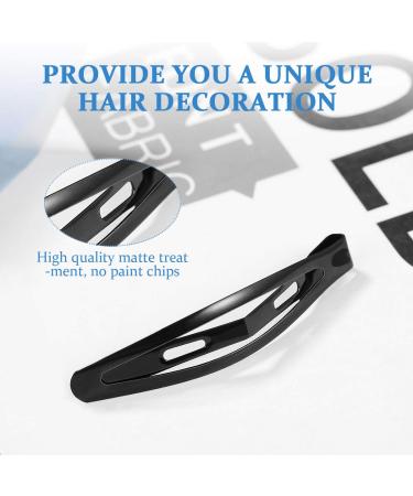 10pcs 6cm Black Snap Hair Clips - Oval Metal Barrettes for Girls - Buy Online on GoSupps.com