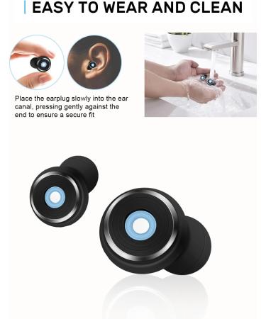 Buy Noise Cancelling Ear Plugs for Sleeping | Silicone Earplugs for Sleep Travel Concerts & Work | -33dB Ear Protection - Buy Online on GoSupps.com