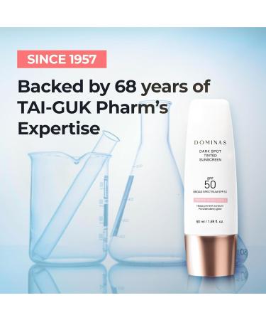 DOMINAS Advanced Korean Cream (1.76oz) + Tinted Sunscreen SPF 50+ (1.69oz) Korean Skincare Duo for Even Tone UV Protection & Blemish Coverage With Panthenol TECA Chrysin Moringa - Buy Online on GoSupps.com