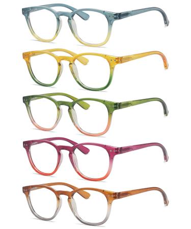 Eyekepper 5 Pack Fashion Reading Glasses Women (one color each) +2.50 Mix