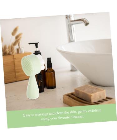 FRCOLOR Face Brush Pore Deep Cleansing Brush Manual Facial Brush Facial Brush Tool Facial Cleansing Tool Face Washing Cleaner Face Scrubber Face Exfoliator Washbasin Silica Gel Pores Green 12.5X5X5CM - Buy Online on GoSupps.com