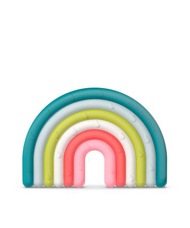 Suavinex silicone teether for babies + 0 months flexible lightweight rainbow design multicoloured - Buy Online on GoSupps.com