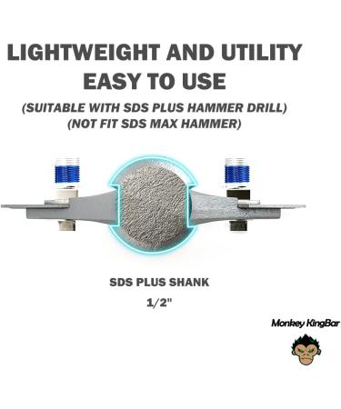Monkey King Bar 4 Wide SDS Plus Chisel 4x10 Short Handle Floor Scraper - Removes Thinset & Adhesives - Buy Online on GoSupps.com
