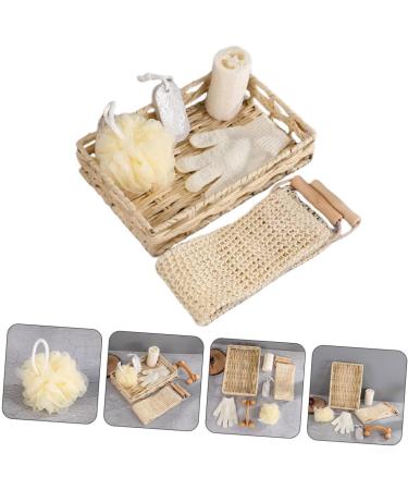 Ensemble Exfoliant Corps et Gommage des Pieds 6 Pi ces Manche en Bois et Corde de Jute Panier Rectangulaire 30x20x6 Cm Outil de Nettoyage Corporel Kit Bain Voyage pour Soin Spa - Buy Online on GoSupps.com