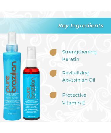 PURE BRAZILIAN Leave-in Conditioner & Ultra-Light Nourishing Oil - Best International eCommerce Hair Care Solution - Buy Online on GoSupps.com