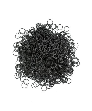 1000 Pcs Mini Rubber Bands Elastic Hair Ties for Hair Making Hairstyle (Black)