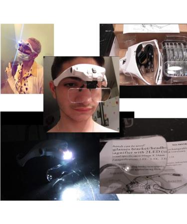 Headband Magnifier Glasses - 5 Replaceable Lenses 1.0X 1.5X 2.0X 2.5X 3.5X - magnifying glass with light Hands Free Head Worn Lighted Magnifying Glasses for Reading Jewelry Loupe Watch & Electronic Repair - Buy Online on GoSupps.com