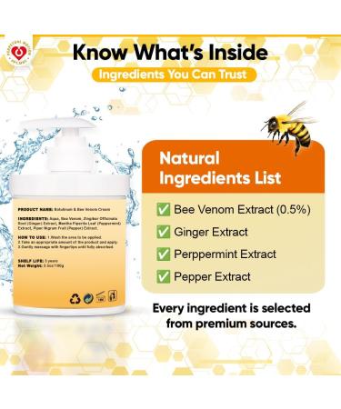PPT.MHC 2026 Bee Venom Cream with Pump - Professional Formula with Botanical Extracts | Fast-Absorbing Non-Greasy Body Cream for Daily Routine - Men & Women (3.5oz) - Buy Online on GoSupps.com