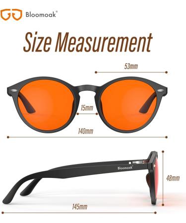 Bloomoak 99.9% Blue Light Blocking Glasses | Gaming & Reading | Relieve Eye Fatigue & Improve Sleep - Retro Black Frame - Buy Online on GoSupps.com