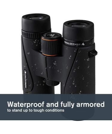 Celestron TrailSeeker 8x42 Binoculars - Fully Multi-Coated Optics - Waterproof & Fogproof - Rubber Armored | Ideal for Adults | Phase and Dielectric Coated BaK-4 Prisms - 6.5 Feet Close Focus - Buy Online on GoSupps.com