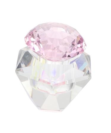 minkissy 2 Pcs Nail Art Crystal Cup Dappen Dish Bowl Flower Dappen Dish Glass Nail Dish Crystal Nail Cup Diamonds for Nails Nail Art Dish Cup White Crystal Decorative Plate 5.5x5.5cmx2pcs Pinkx2pcs