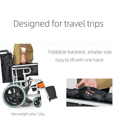 Ultra Lightweight Foldable Wheelchair with Handbrakes and Swing Away Footrests 45Cm Wide Seat Portable & Transport Wheelchair Wheelchairs for Elderly Adults(Color:D) - Buy Online on GoSupps.com