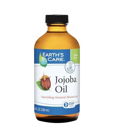 Earth s Care Jojoba Oil - 100% Pure Jojoba Oil for Hair Skin and Nails - Cold Pressed - Nourishing Natural Moisturizer - 8 FL OZ