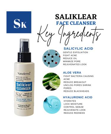 Salicylic Acid Face Cleanser for Oily Skin | Acne & Blackhead Exfoliating Wash with Hyaluronic Acid | Paraben Free Made in USA - 4 Fl Oz - Buy Online on GoSupps.com