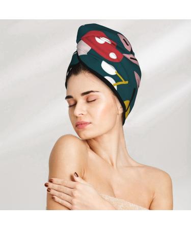 Cartoon Leaf Mushroom Red Microfiber Hair Towel | Soft & Super Absorbent Quick Dry Wrap for Long Curly Thick Hair - Perfect for Women - Buy Online on GoSupps.com