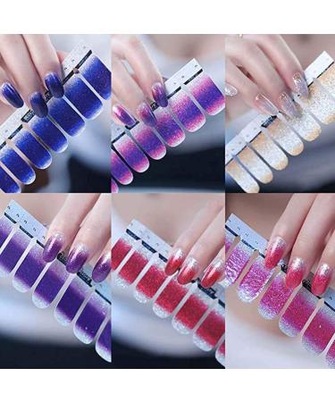 BeautyChen Glitter Gradient Nail Stickers - 14 Sheets, Full Wraps, Adhesive Decals for Women & Girls - Buy Online on GoSupps.com