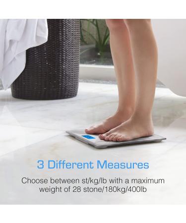 Active Era Ultra Slim Digital Body Weight Scale | High Precision Bathroom Scale with Step-on Technology and Backlit Display | 180kg/400lb Capacity | Tempered Glass Platform - Buy Online on GoSupps.com