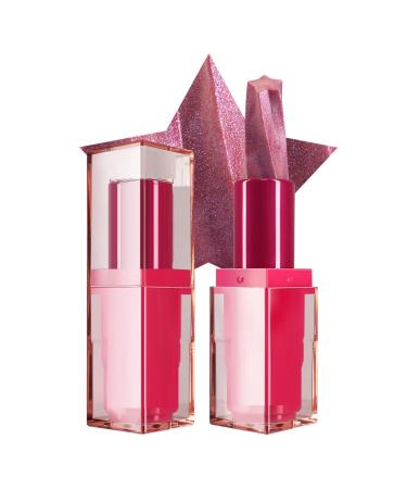 Glittery red lipstick glittery lip gloss lipstick makeup | Moisturizing lip balm with shimmering lipstick waterproof cosmetics long-lasting lipstick for