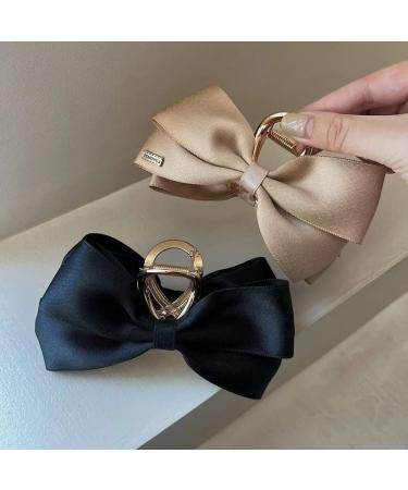 claw clips hair claw shark clip Textured Satin Bow Headwear Hairpin Female Back Of The Head Hair Clip Large Shark Clip 02 black satin bow (Color : 02 black satin bow) - Buy Online on GoSupps.com